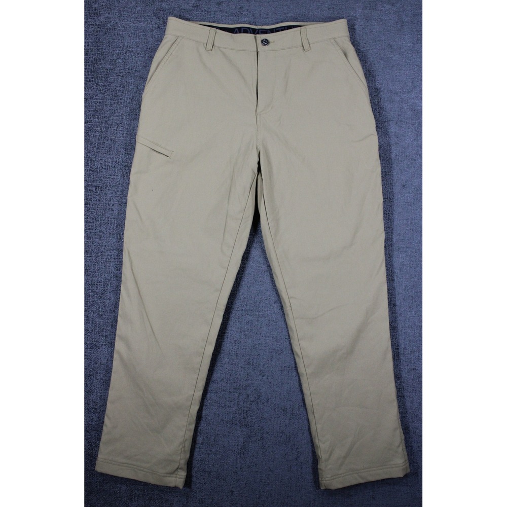 Gerry Mens Fleece Lined Adventure Pants Tan Khaki Hiking Utility 32x30 Stretch - Picture 4 of 11